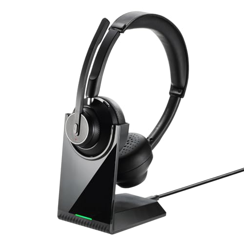 【中古】サンワサプライ Bluetoothステレオヘッドセット（クレードル付き・デュアルマイク） MM-BTSH70BK