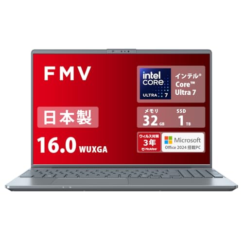 【中古】FMV 富士通 ノートパソコン 日本製 LIFEBOOK WP1/J3 (Win 11/16.0型/Core Ultra 7/16GB/SSD 512GB/Officeなし) PHシリーズ AZ_WP1J3_Z761|とりま商店