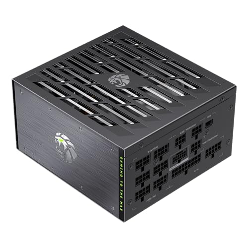 【中古】GAMEMAX LION CORE 1000W 80+ Platinum フルモジュラーワット数社会的単位、ATX3.1/PCIe5.1相応う、12V-2x6繋ぎ、RGB書き込み、RTX 40/50相応う、100%日本製コンデンサ (LION CORE 1000P)