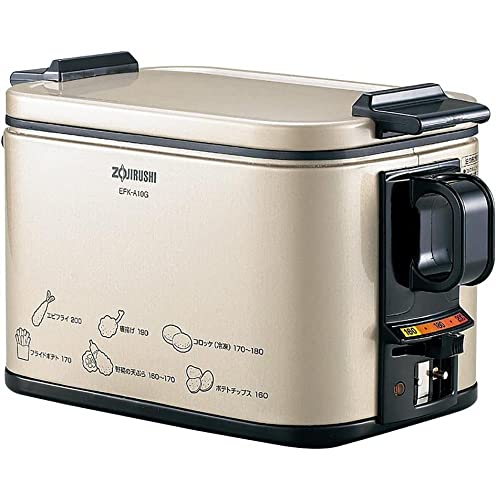 【中古】象印マホービン 電気フライヤー 1.0L あげあげ 火を使わずに揚げ物づくり 卓上 家庭用 油温調節機能 メタリックカカオ EFK-A10G