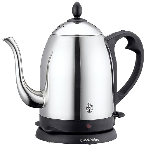 【中古】 Russell Hobbs ラッセルホブス マットブラック カフェケトル 0.8L 7408JP-88 3ヶ月延長保証 電気ケトル 細口 急速加熱 空焚き防止機能 オートオフ機能 ステンレス 保温 お手入れ簡単 コーヒー ドリップ