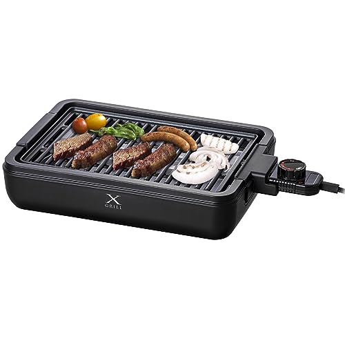 【中古】[山善] 焼き肉食べ物屋 減煙 パウダーコンパクト一皿 XGRILL 一人暮らし 二人生活様式 「早いところ、美味しく焼ける」 煙約70%/油ハネ約85%とり捨てる 熱度自然調整 (約80~230℃) 保温 焼き肉一皿 油受け皿付き添い人 飾り気の無いお取りつくろう YGMA-X100(B)