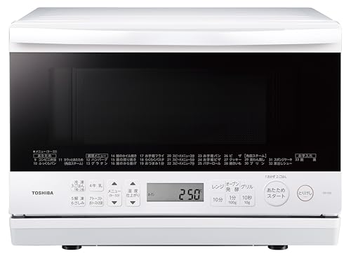 【中古】TOSHIBA(東芝) スチームオーブンレンジ 石窯オーブン 23L ER-Y60(W) グランホワイト 250℃ フラットテーブル 電子レンジ 赤外線センサー ノンフライ調理 簡単お手入れ 小型 新生活 一人暮らし
