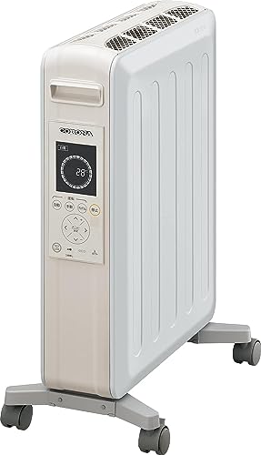 【中古】CORONA(コロナ) オイルレスヒーター 【日本生み出すこと】 ノイルヒート 8畳まで 痛いところ 暖房装置物の具 省エネ 速暖 eco流行り物 タイマー付 軽さ 立ち会い場LED 遠隔操作付 白いことベージュ DHS-1222(CW)