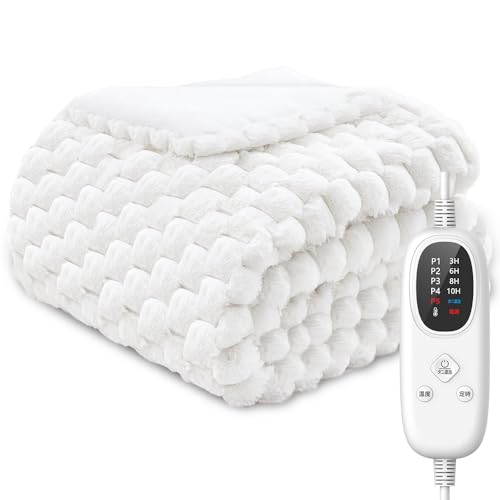 【中古】VIKNAN【ダブル190×130cm】電気毛布 掛け敷き兼用 4段階タイマー付き 5段階温度調整 ふわふわ 厚手 大きめ 洗える 頭寒足熱 ダニ退治 防寒 保温 暖かい 肩掛け 膝掛け 電気ブランケット 防寒対策 暖房器具 省エネ ギフト