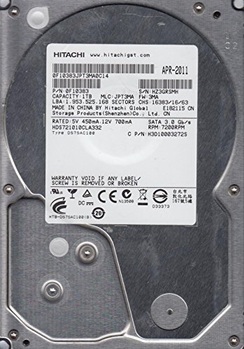 【中古】HDS721010CLA332、PN 0F10383、MLC JPT3MA、日立1結核症 SATA 3.5捉え所のない運転