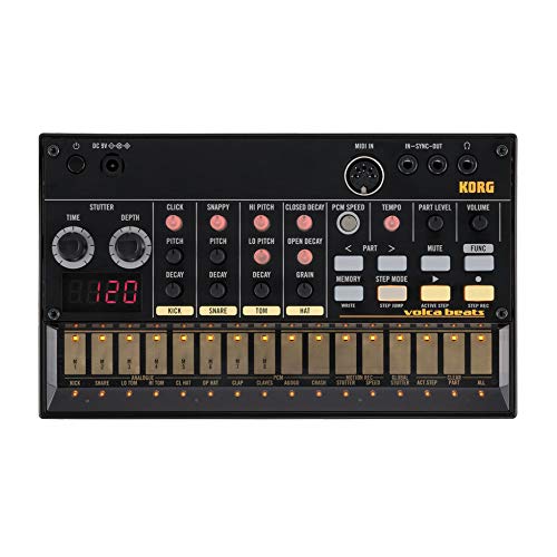 【中古】KORG アナログ リズムマシン volca beats 16ステップシーケンサー 電池駆動 スピーカー内蔵 ヘッドフォン使用可 どこでも使えるコンパクトサイズ