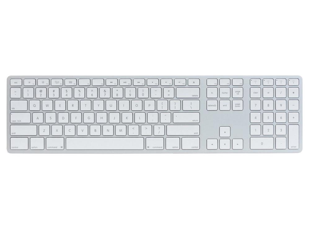 【中古】Matias Wireless Aluminum Keyboard Bluetooth3.0 MAC申し合わせ/英語版 マルチペアリング4台 しろがね色/白いこと FK418BTS