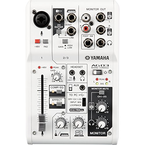 【中古】ヤマハ YAMAHA ウェブキャスティングミキサー オーディオインターフェース 3チャンネル AG03 インターネット配信に便利な機能付き 音楽制作アプリケーションCubasis LE対応｜とりま商店