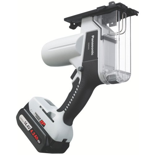 【中古】パナソニック(Panasonic) 充電角穴カッター EZ4543 (14.4V)木工15mm・石膏30mm切断 14.4V高容量4.2Ah電池パック×2個・充電器・ケース付 グレー EZ4543LS2S-B