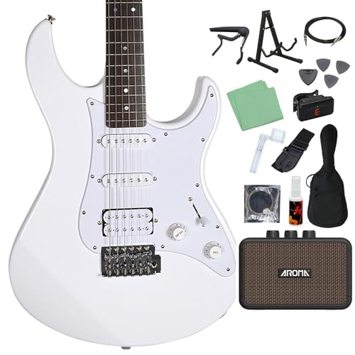 【中古】YAMAHA PACIFICA012 エレキギター 入門モデル SSHピックアップ ヤマハ パシフィカ (ミニアンプ初心者セット, ホワイト)