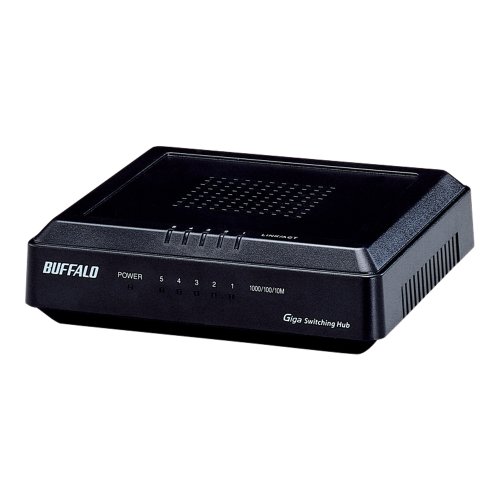 【中古】BUFFALO Giga対応 5ポート スイッチングHub ブラック LSW3-GT-5EP/BK