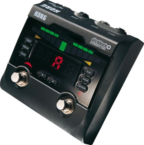 【中古】KORG コルグ トゥルー・バイパス仕様 ギター・ベース 2本同時接続可能 ペダル・チューナー pitchblack+ PB-02｜とりま商店