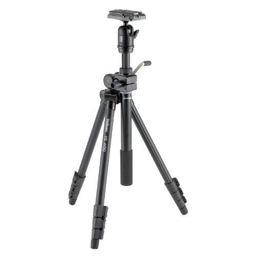 【中古】Velbon 三脚架 VS-443Q 4段 生き胆鍵を掛ける 脚径23粍 小型 親しさ雲台 V4-unit付 クイックシュー相応う 軽銀脚 310064