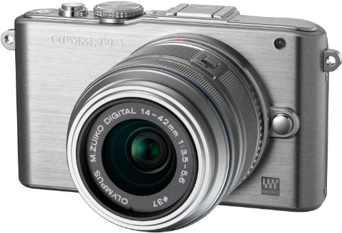【中古】OLYMPUS 銀鏡受け答え一眼 PEN Lite E-PL3 水晶体一揃いの道具 しろがね色 E-PL3 LKIT SLV