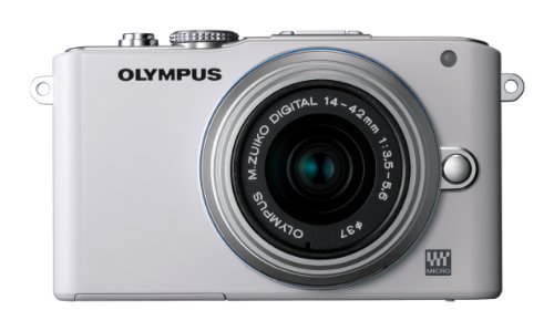 【中古】OLYMPUS 銀鏡受け答え一眼 PEN Lite E-PL3 水晶体一揃いの道具 白いこと E-PL3 LKIT WHT