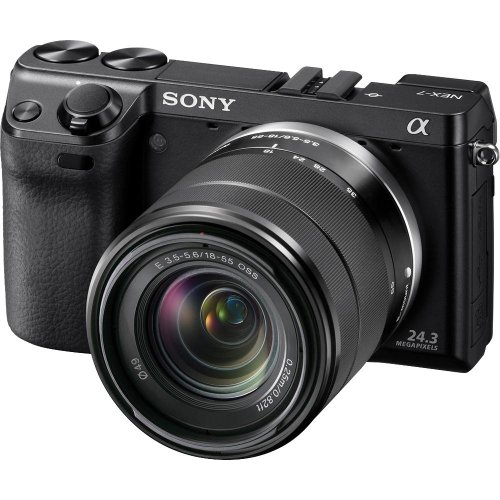【中古】SONY 銀鏡受け答え一眼写真機 α NEX-7 望遠レンズ一揃いの道具 黒いこと NEX-7K