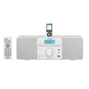 【中古】JVCケンウッド JVC iPod相応うCDポータブルオーディオシステム 白いこと RD-N1-W