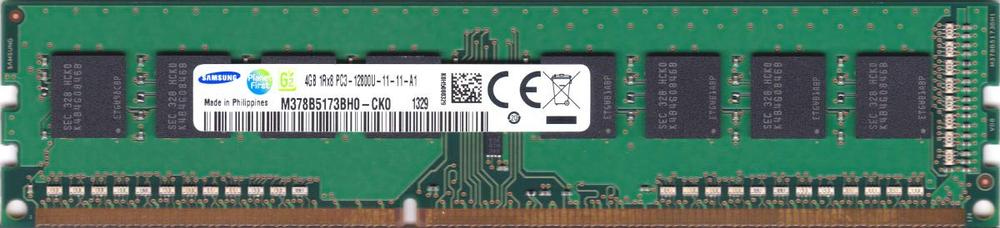 【中古】SAMSUNG PC3-12800U (DDR3-1600) 4GB 240ピン DIMM デスクトップパソコン用メモリ 型番：M378B5173BH0-CK0 動作保証品