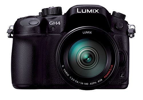 【中古】パナソニック 鏡鑑受け答え一眼写真機 ルミックス GH4 水晶体一揃いの道具 標準尺度望遠レンズ嘱する 黒いこと DMC-GH4H-K