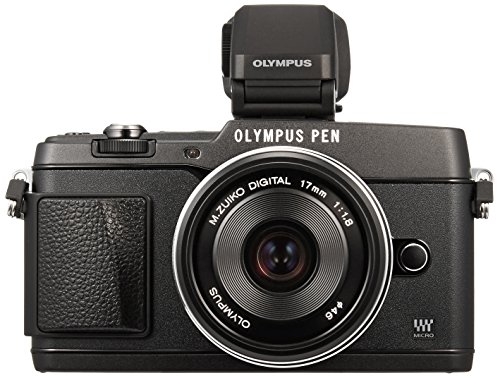 【中古】OLYMPUS 鏡鑑受け答え一眼 PEN E-P5 17粍 F1.8 水晶体一揃いの道具(ビューファインダー VF-4仕掛ける) 黒いこと E-P5 17粍 F1.8 LKIT BLK