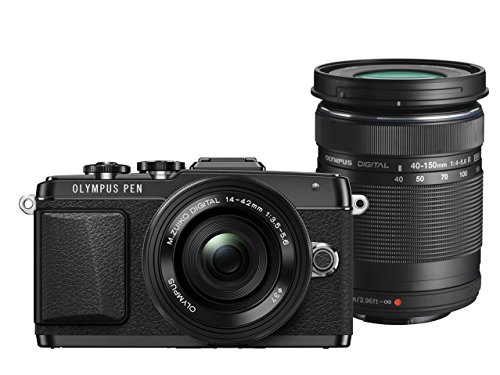 【中古】OLYMPUS 鏡鑑受け答え一眼 PEN E-PL7 EZダブルズームキット 黒いこと E-PL7 EZ DZKIT BLK