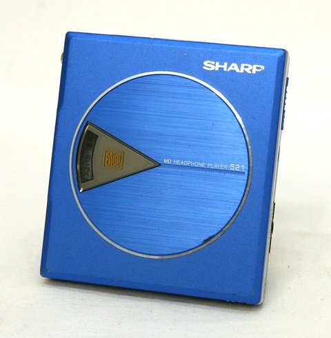 【中古】SHARP せつ然たる MD-ST521-A フレンチ青碧 携帯型MD電気蓄音機 MDLP非相応う （MD生まれ変わり専用機）