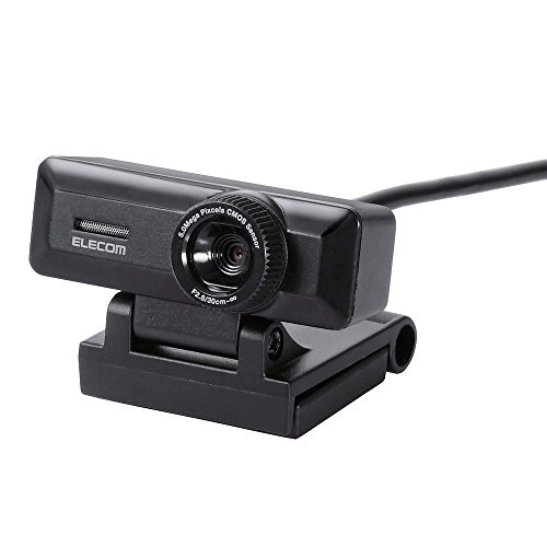 【中古】エレコム(ELECOM) WEBカメラ UCAM-C520FBBK 200万画素 HD 720p 30FPS マイク内蔵 高精細ガラスレンズ ケーブル長1.5m ブラック