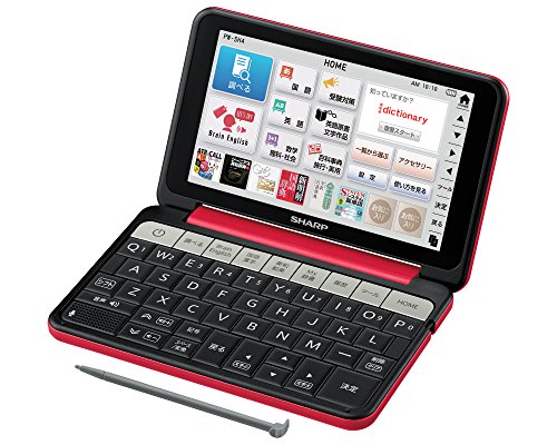 【中古】シャープ カラ&mdash;電子辞書 Brain 高校生モデル レッド系 PW-SH4-R｜とりま商店