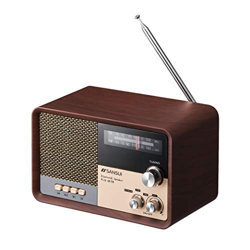 【中古】サンスイ Bluetooth金棒引き AM/FMラジオ受信機付き添い人 木材 MSR-1 WD