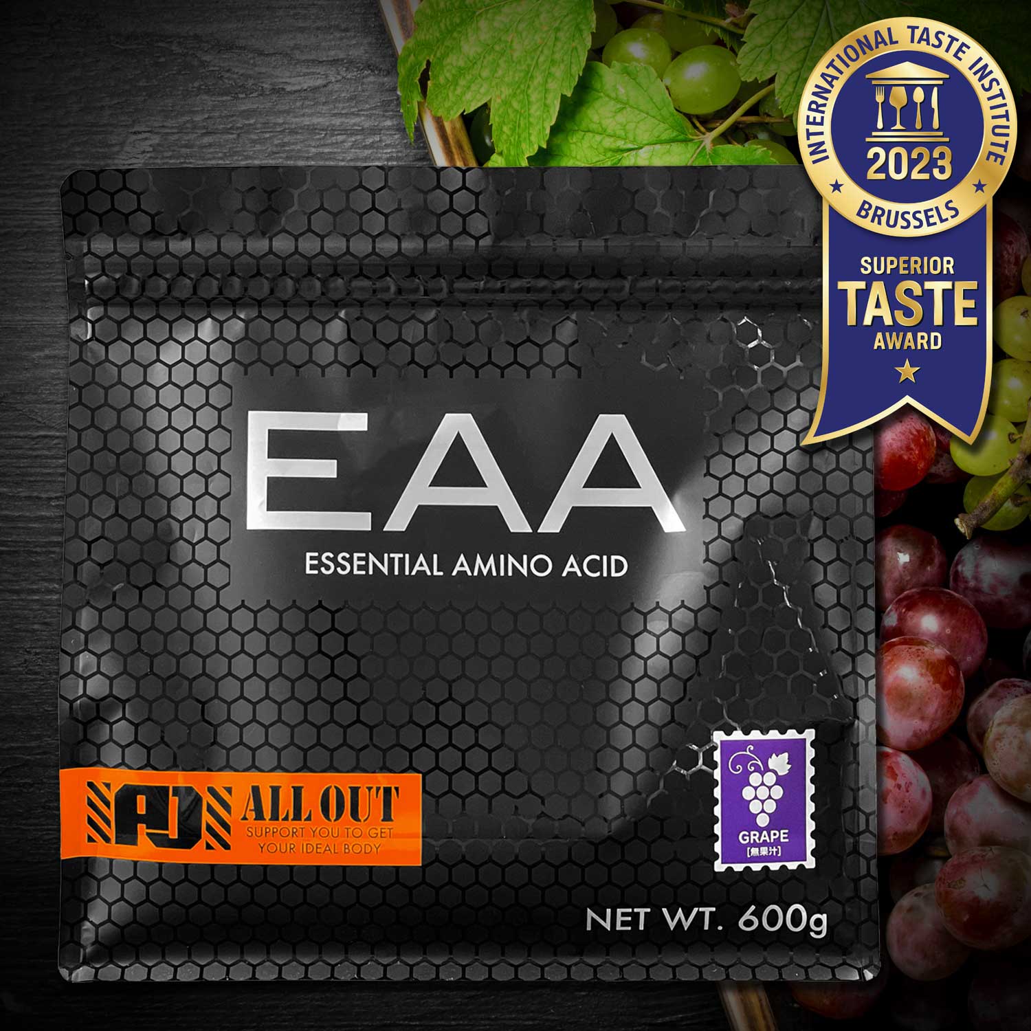EAA 国内製造 ALL OUT オールアウト ベータアラニン サプリ 筋トレ サプリメント 男性 女性 ダイエット BCAA アミノ酸 600g グレープ風味画像