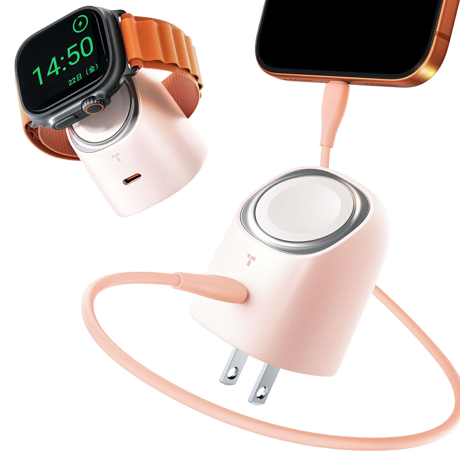 TORRAS Flasheye For Apple Watch 充電器 2in1 45W 急速充電器 タイプc【USB PD/PSE技術基準適合】アップルウォッチ/iPhone/iPad/Android MacBook Air その他各種機器対応 (ピック)