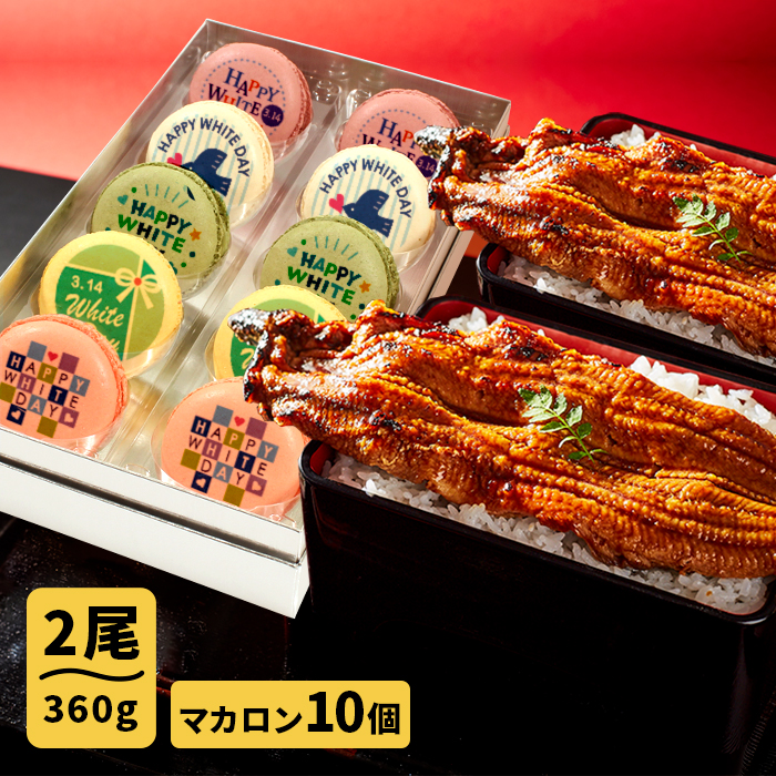 爆売り ごかせ川の鰻 180g 2本 ホワイトデー メッセージマカロン10個セット 国産 うなぎ ギフト 内祝い おとりよせw 激安ブランド Feelgoodsongs Fun