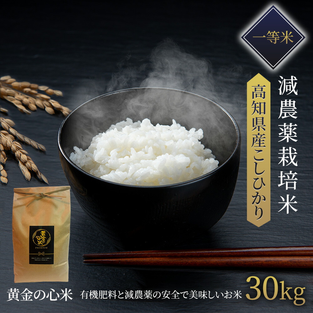 高食味！ 令和4年新米 我が家低農薬栽培 高知コシヒカリ玄米30kg-