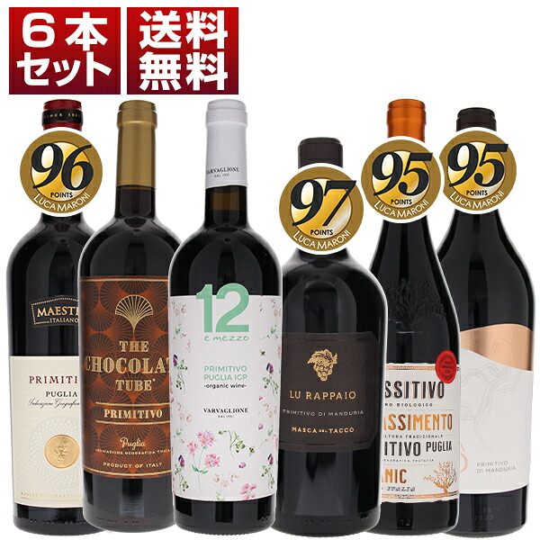 【送料無料】プリミティーヴォ 人気 コストパフォーマンス 6本 Bセット ワインセット 赤 赤ワイン (750ml×6) イタリア プーリア 母の日