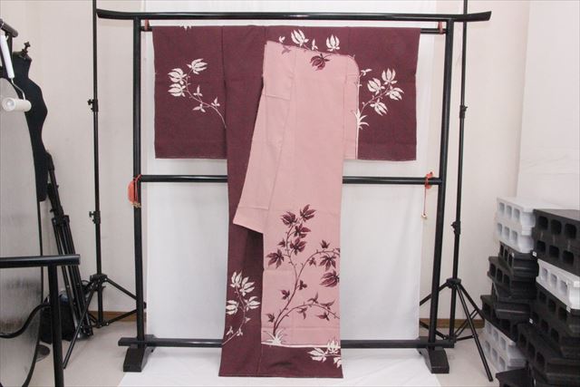 正絹訪問着 訳あり実店舗キャリー在庫 薄ピンク（草花） お祝い 着付 お稽古 送料無料 送料込み