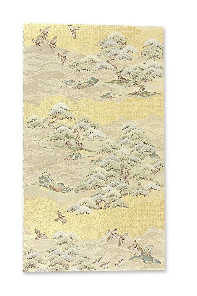 西陣織 瀞金錦 袋帯 寿華豊薫 本金箔 満月 梅 金糸 銀糸 正絹 Q759 西陣織 瀞金錦 袋帯 寿華豊薫 本金箔 満月 梅 金糸 銀糸 正絹