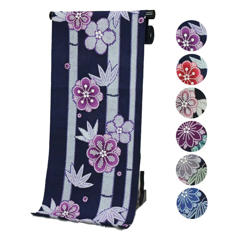 【新品】浴衣反物　ゆかた　花柄　日本製　綿100％　レディース 浴衣反物 レディース -123- 綿100% 日本製 ガミング加工 花柄 赤