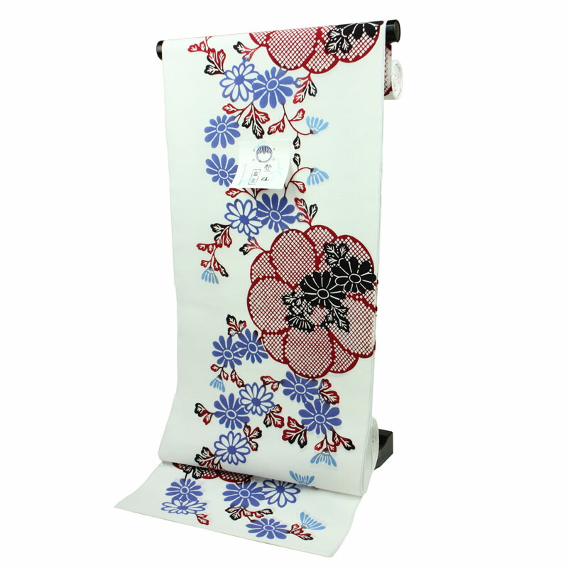 呉服屋 新作竺仙鑑製 女物 浴衣 反物 コーマ 白地差分菊尽くし注染 本染め 小幅 本耳 両耳 原反 丸巻 シック 上品 女浴衣 ゆかた 夏祭り 花火大会 お洒落 日本製 33,605円