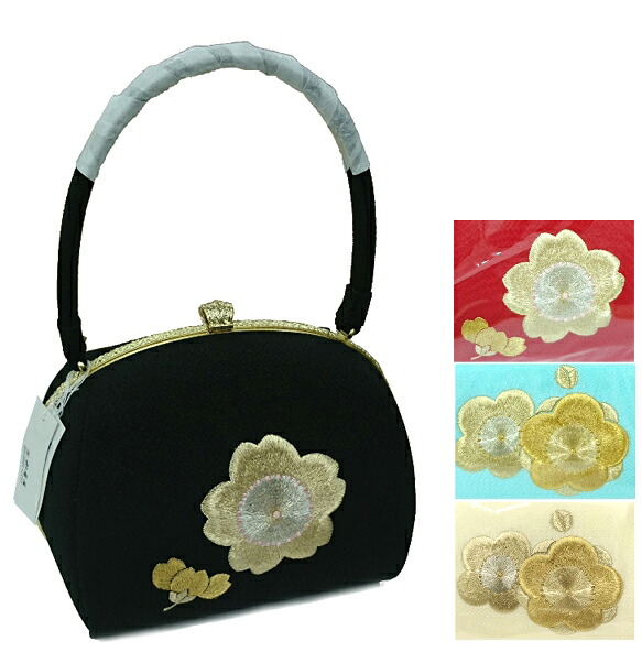 訳あり 加藤萬 バッグ おしゃれ手提げバッグ 刺繍 刺しゅう 桜 梅 正絹 日本製 着物 バック 振袖 きもの 和装小物 みふじブランド メール便不可 絹 シルク 七五三 成人式 お祝い 正月 結婚式 正装 送料無料 送料込み