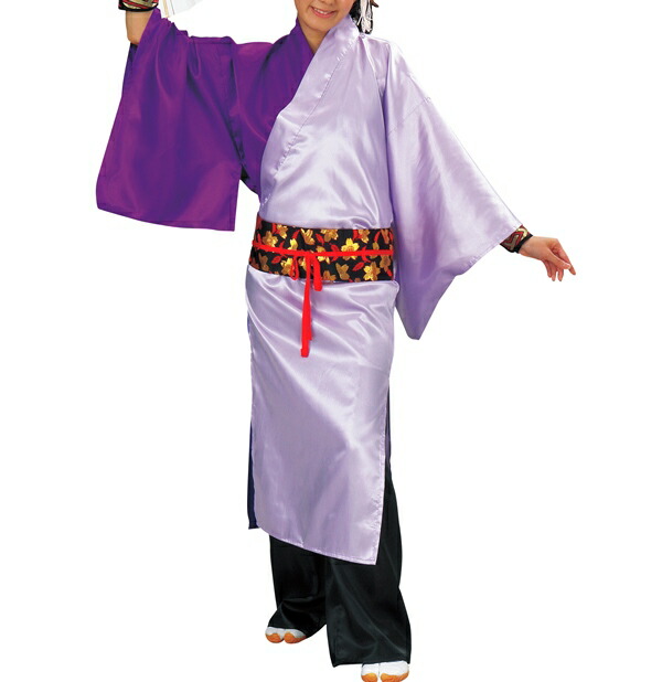 儀式用お召しもの ツートンきもの袢天(紫) 炎印 取り寄せ商いもの よさこい 阿波舞踊 儀式用備品 細長い切口あり 2色使い走り 法被 ハッピ 半纏 半天 日本の舞踊 掲げる 読み合わせる 講座 詩吟 踊り フォークソング 告げ知らせる 催し物 夏 秋祭り  貨物輸送無料 貨物輸送込み[tss]