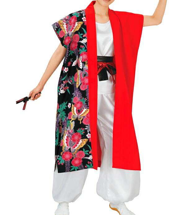 祭り衣裳 長袢天(赤&times;黒) 吹印 取り寄せ商品 よさこい 阿波踊り 祭り用品 半纏 法被 はっぴ 半天 日本の踊り 掲載 稽古 習い事 詩吟 舞踊 民謡 発表 行事 夏 秋祭り 送料無料 送料込み[tss]｜浴衣 七五三 安売り天国とせん 7,286円