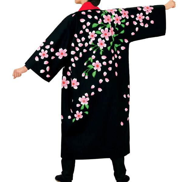 儀式用お召しもの 長袢天 桜（L大きさ） 直印 取り寄せ商いもの よさこい 阿波舞踊 儀式用備品 オックスフォード 法被 ハッピ 半纏 半天 日本の舞踊 掲げる 読み合わせる 講座 詩吟 踊り フォークソング 告げ知らせる 催し物 夏 秋祭り  貨物輸送無料 貨物輸送込み[tss]