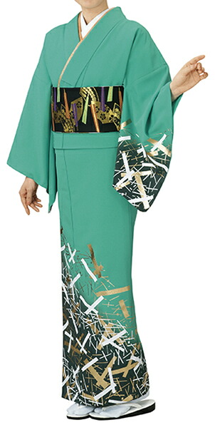 踊り衣裳 反物 蘭印 一越本絵羽 若竹（白・金） 取り寄せ商品 日本の踊り 掲載 踊り絵羽 稽古 習い事 舞踊 民謡 発表会《女性用 レディース 洗える着物》金箔を使用した高級感のあるお着物。[tss]｜浴衣 七五三 安売り天国とせん