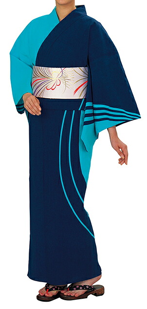 踊り衣裳 反物 表印 本絵羽ゆかた 浅葱&times;紺 取り寄せ商品 日本の踊り 掲載 踊り絵羽 稽古 習い事 舞踊 民謡 浴衣 盆踊り《女性用 レディース》 メール便不可[tss]｜浴衣 七五三 安売り天国とせん