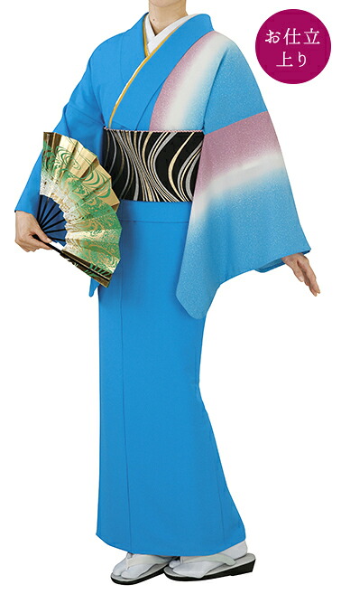 踊り衣裳 お仕立上り着物 風印 新絵羽きもの 水色&times;ピンク 取り寄せ商品 日本の踊り 掲載 踊り絵羽 稽古 習い事 舞踊 民謡 発表会《女性用 レディース 洗える着物》[tss]｜浴衣 七五三 安売り天国とせん
