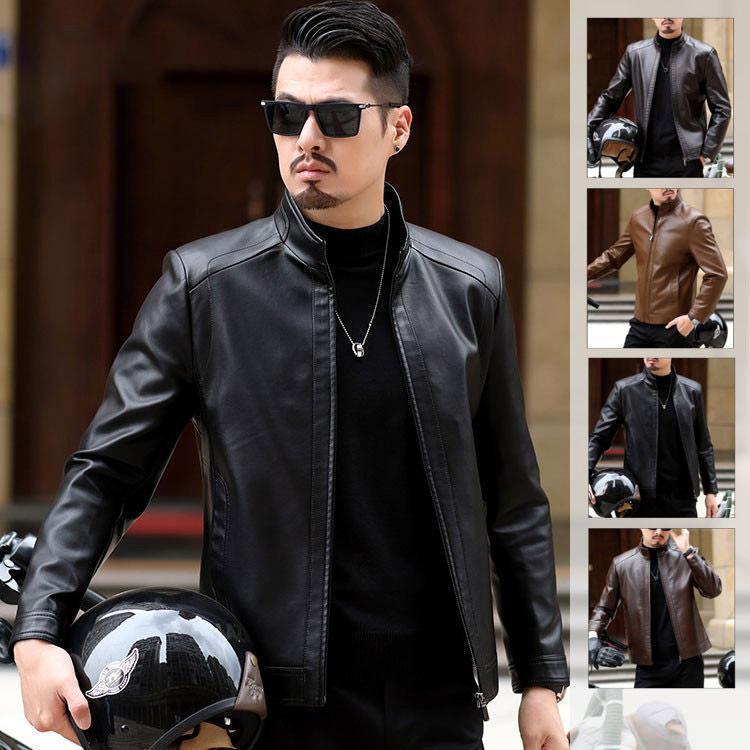 メンズ革ジャン 本革 秋冬 レザー ライダース 立ち襟 スリム おしゃれ カジュアル バイクウェア シングル 男性用 上品 防寒防風|ToshinPL