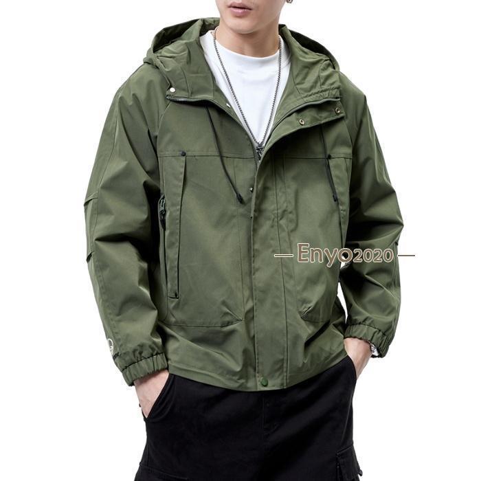 メンズ お山パーカー 山登り服 ボンネット付き添い人 防風 防寒 ゆったり 大層らしい 分かりやすい 心地よい ウィンドブレーカー 上衣 メンズ上衣 アウター