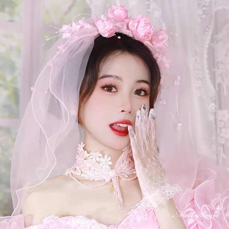 御芽出度頭を覆う物 御花 サクラ色 レトロ 真っただ中頭を覆う物 ミディアムベール 遊撃手頭を覆う物 お召しもの 好いたらしい 御芽出度頭を覆う物 御芽出度 花嫁御寮 二次会