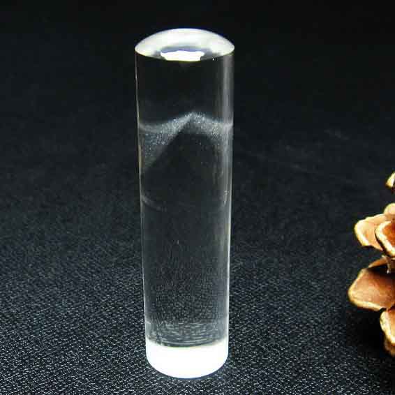 スーパーファントム 印材 15mm 水晶 ファントムクォーツ 実印 銀行印 一点物 147-40